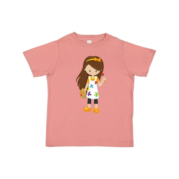 Inktastic Painter, Paint Artist, Cute Girl, Brown Hair Girls Toddler T-Shirt