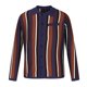 thumbnail image 1 of Cárdigan informal de punto con cierre de botón para hombre, chaqueta tipo suéter a rayas de manga larga Pompotops oipoqjl40012, 1 of 4