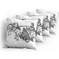 thumbnail image 5 of Ambesonne Retro Throw Pillow Cover 4 Pack, Warrior in a Chariot, 18", Black White, 5 of 7