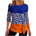 thumbnail image 2 of Qertyioot Femmes Mode Été Décontracté Imprimé Col Rond T-shirt Ample Hauts Blouse Chandail, 2 of 5