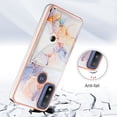 thumbnail image 2 of For Moto G Power 2022 Marble Patterned Case with Card Holder, Back Folio Kickstand PU Leather + Soft Crystal Bumper Edge, Magnetic Clasp Back Cover For Moto G Power 2022,Marble #1, 2 of 6