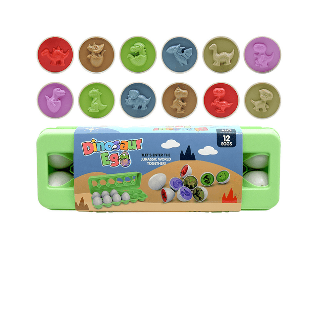 Bebé Montessori Aprendizaje Educación Matemáticas Juguete Inteligente Dinosaurio Huevos Forma de color Rompecabezas Juguetes a juego para ni?os Simulación ZefeiWu 8390614031951