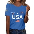 thumbnail image 2 of 250 Anniversary USA Shirt American Falg Print Short Sleeve 250th Birthday T-Shirt 1776-2026 4th July Freedom Tops Blue L, 2 of 4