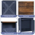 thumbnail image 5 of 4 EVER WINNER Nordic Barn Door Side Table, New Blue End Table with Barn Door Storage, Side Table for Home Office Living Room, 5 of 7