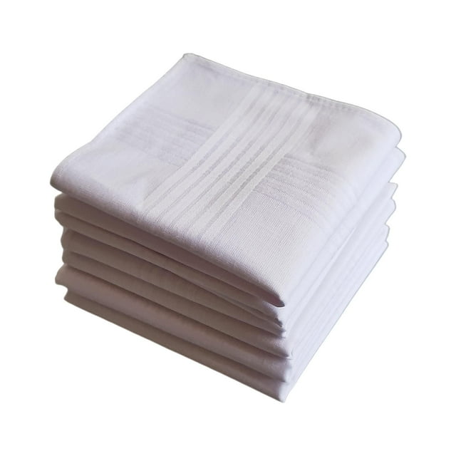 6x Pure Pocket Square Hankies Wipe The Sweat Towels Combed Mens Handkerchief for