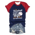 thumbnail image 1 of T-Shirts Womens with Sayings Women's Color Block Raglan Baseball Letters Printed Round Neck Casual Short Sleeve Baseball T Shirt - Hontri, 1 of 4