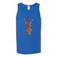 thumbnail image 2 of Trippy Colorful Buck Head Rainbow Hunting Deer Mosaic Animal Lover Mens Graphic Tank Top, Royal, 2XL, 2 of 3