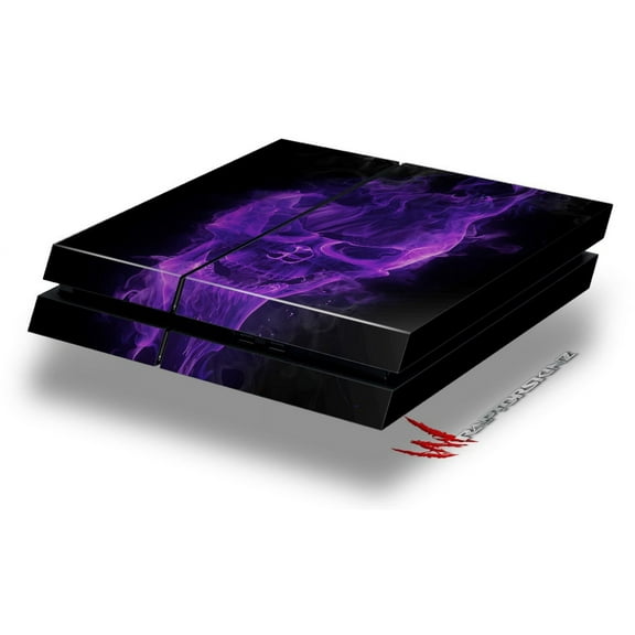 Flaming Fire Skull Purple - Decal Style Skin fits original PS4 Gaming Console by WraptorSkinz