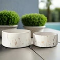 thumbnail image 3 of Veda Ceramic Low Round Planter Set (Set of 2), 3 of 8
