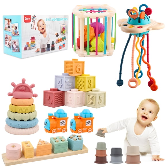 Toy LUCKFUTURE Premium para bebés de 6 a 18 meses, 8 en 1, Montessori