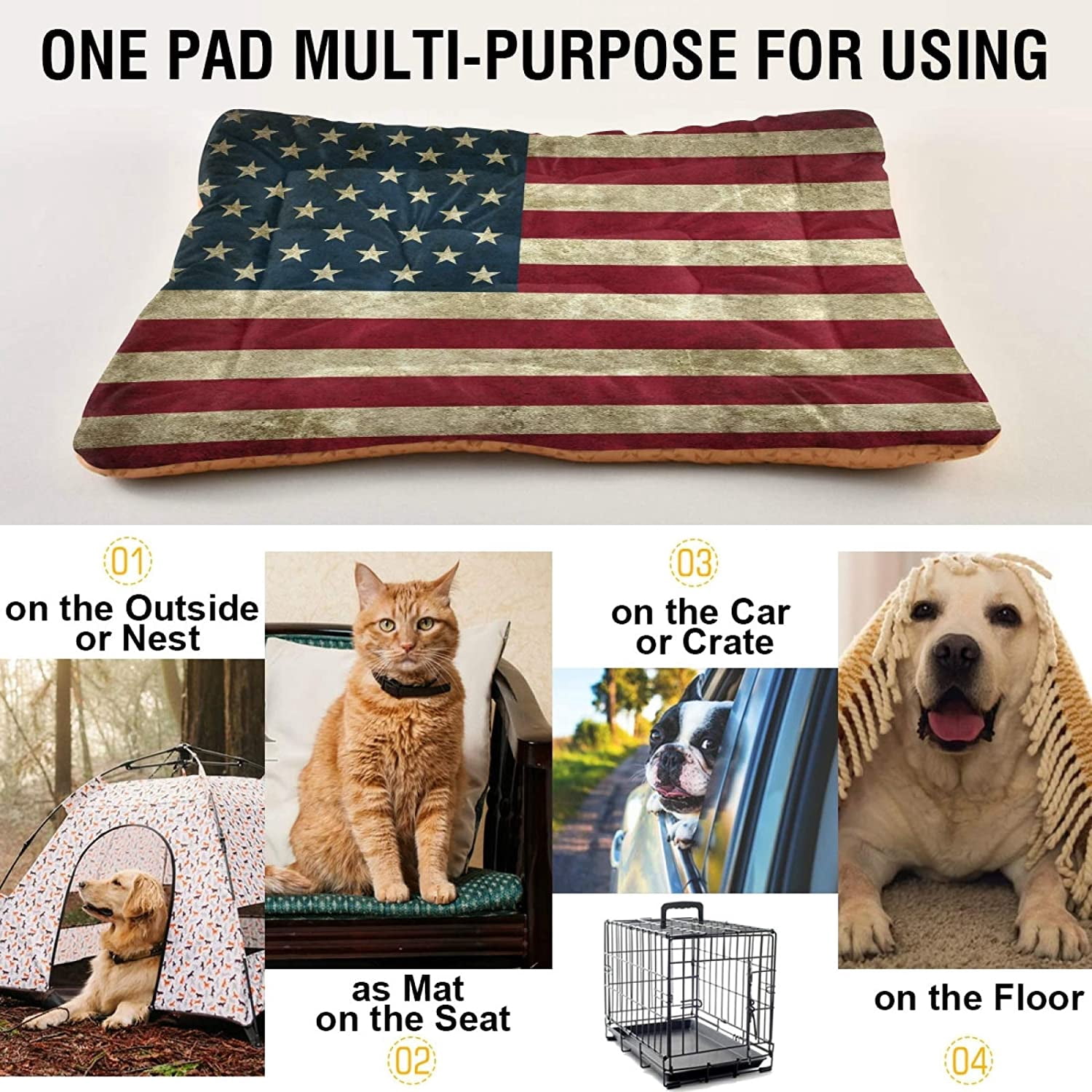 Christmas Snowflake Pet Bed Mat - Washable, Anti-Slip Crate Pad For Small/Medium Dogs & Cats (18x24 Inches) - View #5