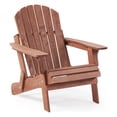 thumbnail image 2 of Oversize Folding Adirondack Chair Coffee Solid Hemlock Wood PreAssembled 330LBS for Porch Pool Deck Firepit, 2 of 10