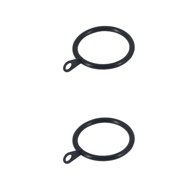 Toystoory Anillo colgante para cortina, hogar, dormitorio, sala de estar, barra para cortinas, gancho colgante de Metal negro fusionado 24 piezas 2piezas Toystoory CBP432571