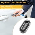 thumbnail image 3 of Funda de Llave de Coche de Silicona TPU con Borde en Tono Gris Plateado para Fiat 500 Cabrio/Nuova/ para Fiat - Funda de Control Remoto de 3 Botones, 3 of 6