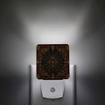 Web App Border Red Spiders LED Night Light, Vintage Brown Gold Web Insects Damask ...