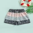 thumbnail image 2 of FNNMNNR Children‘s Casual Beach Shorts Summer Boys Fashion Printing Drawstring Waist Swim Trunks, 2 of 7