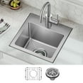 thumbnail image 2 of KRAUS Fairlane 15” Drop In / Top Mount Single Bowl 18-Gauge Stainless Steel Kitchen Bar Sink, 2 of 7