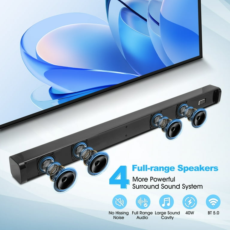 Sound Bar for TV, 40W TV Speaker Soundbar 30 inch Surround Sound