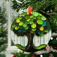 thumbnail image 2 of Ornament Window Hanging, Green Tree Fringed Leaves Suncatcher Diamond Glass Panel Hangings Sun Catchers Decor for Birthday for Women, Men, Wife, Aunt, and Mom, 2025, Seasonal, 2 of 5