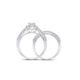 thumbnail image 4 of 14kt White Gold Emerald Diamond Bridal Wedding Ring Band Set 1-1/2 Cttw, 4 of 5