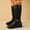 Black, variant on Bnwani Low Heel Boots Women Fall Winter Fashion Thick Chunky Mid-Calf Versatile Casual Sweet Splicing Boot Black Size 5.5