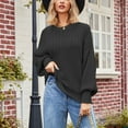 thumbnail image 7 of Lovskoo 2024 Sweaters for Women Winter Trendy Long Sleeve Round Neck Loose Fitting Pullover Sweater Black, 7 of 7