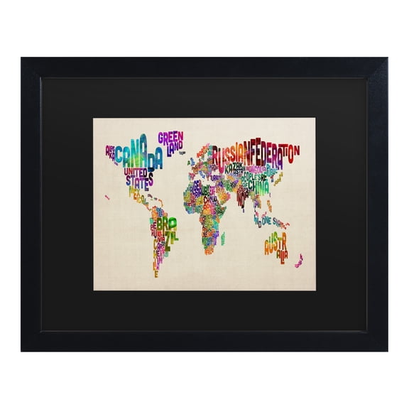 Trademark Fine Art 'Typography World Map II' Canvas Art by Michael Tompsett