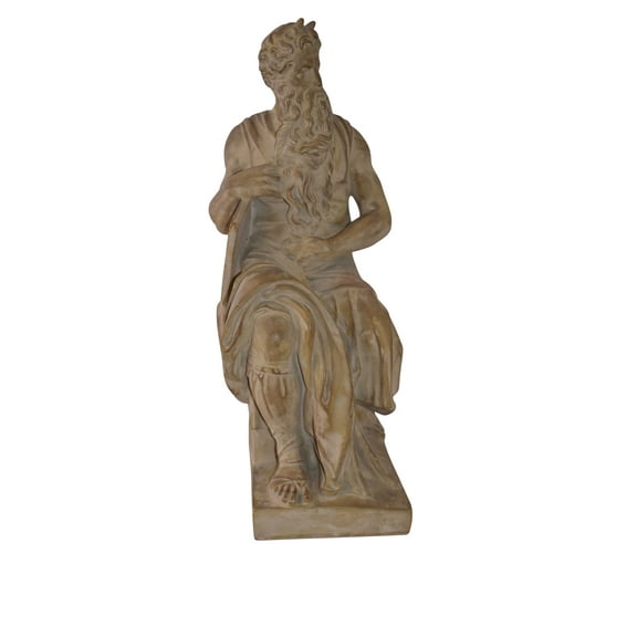 Replica of Michelangelo plaster cast Statue of Moses Size: 9" x 10" x 21"H