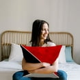thumbnail image 6 of Moocorvic Red Geometric Stripe Throw Pillow Cover 18x18, Soft Decorative Pillow Cases for Sofa Couch, Bed, Home Bedroom, 6 of 7