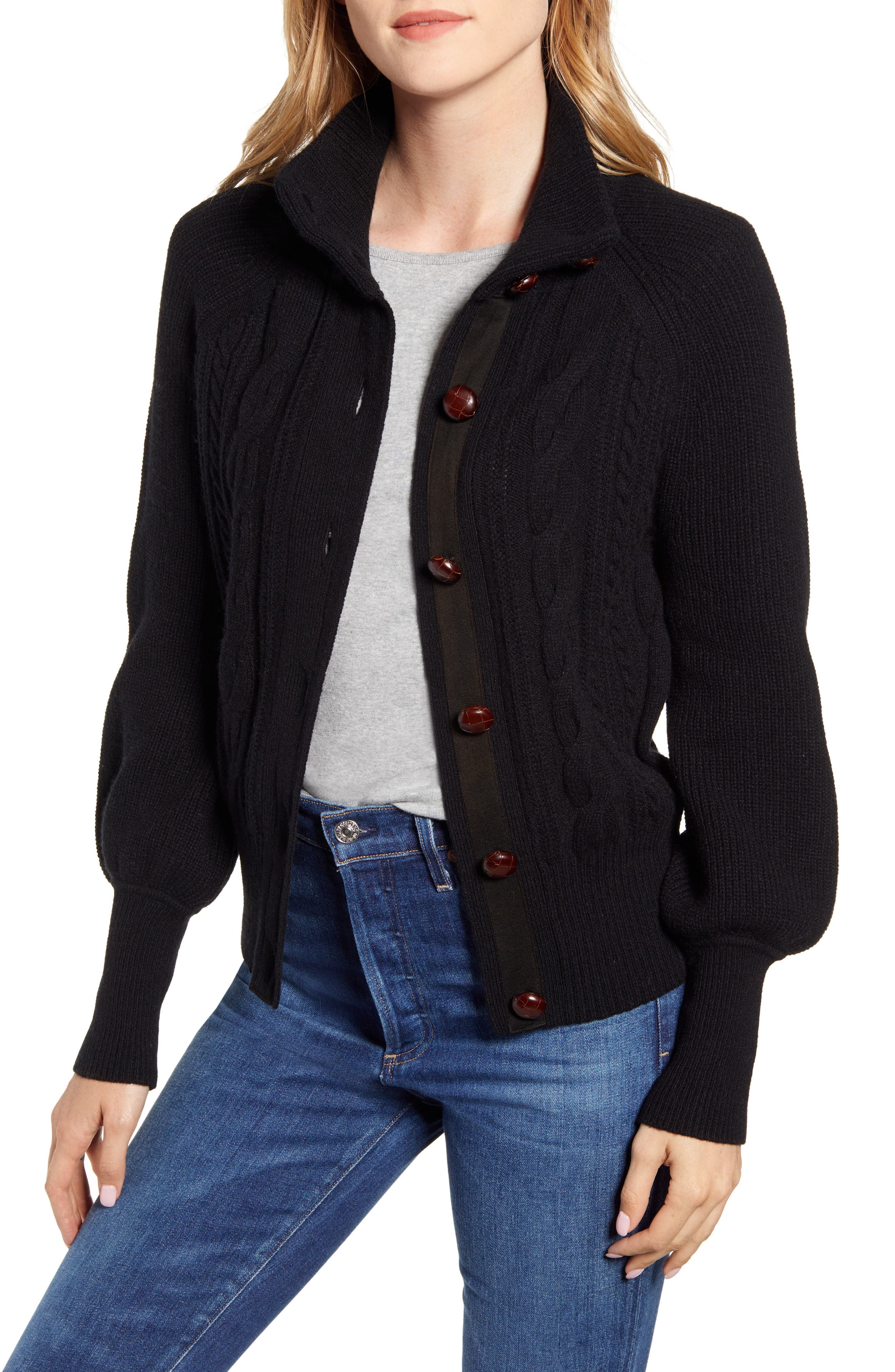 J. Crew Balloon Sleeve Cable Knit 