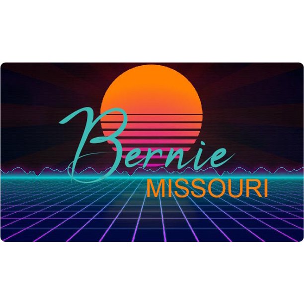 Bernie Missouri 4 X 2.25Inch Vinyl Decal Stiker Retro Neon Design