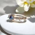 thumbnail image 3 of DBESTSTUDIOS 5 MM / 1 CT Colorchanging Alexandrite Wedding Ring Women Diamond Halo Ring Art Deco Promise Stacking Ring Anniversary Statement Gift For Her, 3 of 3