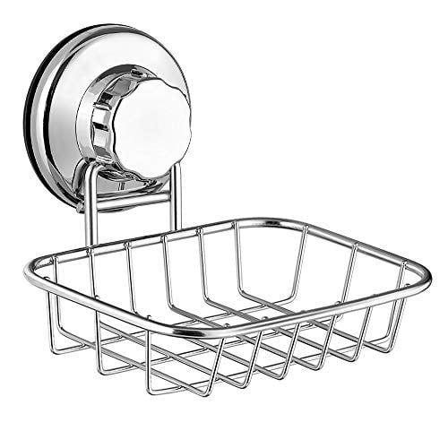 Stainless Steel Vacuum Suction Cup Soap Holder Soap Dish for Bathroom Kitchen 