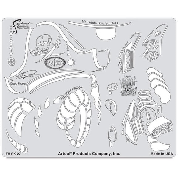 Iwata Artool Freehand Template - Wrath of Skull Master Mr. Potato Bonz #1