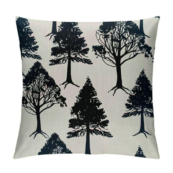 PHYHOO Christmas Pillow Covers White Black Christmas Tree Decor Throw Pillows Winter Xmas Holiday Outdoor Cushion Cases for Couch Bed Decorations