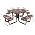 thumbnail image 3 of 46" Steel Square Picnic Table,Expanded Metal Outdoor Table (Brown), 3 of 4