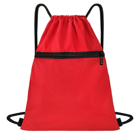 Mochila deportiva multifuncional con cordón, impermeable y de tela Oxford, ideal para viajes y almacenamiento. Incluye un pequeño bolsillo.