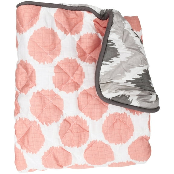 Bacati Ikat Zigzag Coral Dots Changing Pad Cover