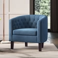 thumbnail image 2 of BELLEZE Elegant Tufted Barrel Accent Chair - Berlinda (Navy Blue), 2 of 7