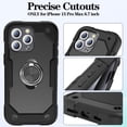 thumbnail image 7 of SUPNICE iPhone 15 Pro Max Case with Built-in Ring Stand, Military Drop Protection, Absorbing Bumper Shockproof Case with 360°Rotatable Ring Kickstand for iPhone 15 Pro Max 6.7 inch, Black, 7 of 7