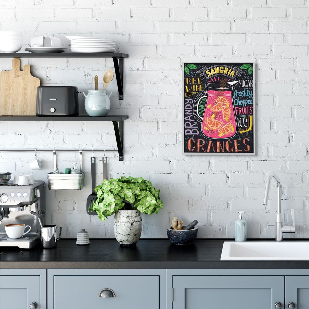 Stupell Industries Summer Sangria Pitcher Chalk Style Ingredient List Designed by Lisa Barlow