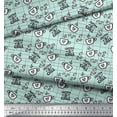 thumbnail image 2 of Soimoi Green polyester Crepe Fabric Coffee & CHill Text Fabric Prints By Yard 52 Inch Wide, 2 of 5