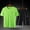 #074-Green, variant on Handshe Men's Sport Outfit, Summer Short Sleeve T-Shirt and Shorts Set, Solid Color Round Neck Activewear for Fitness, Running, Casual Wear,Plus Size