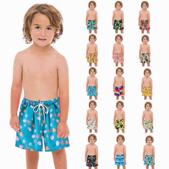 Xudanell Boys Surfing Board Shorts Quick Dry Boys Swim Shorts Swim Trunks Size from 2T to 14/16
