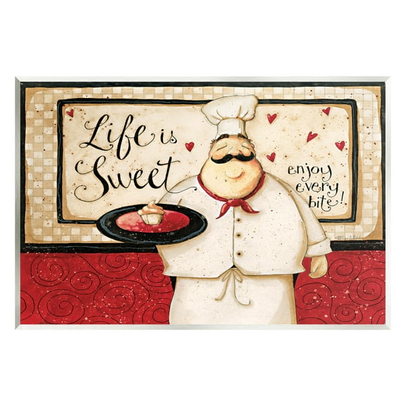 Life Is Sweet Enjoy Every Bite Phrase Food & Beverage Graphic Art Unframed Art Print Wall Art