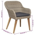 thumbnail image 4 of vidaXL 9 Piece Garden Dining Set Poly Rattan Brown, 4 of 5