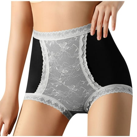 Fancifize Women s Seamless Comfort Brief Ladies Lace High Rise Brief Panties Underwear Breathable Ice Silk Invisible No Show Panties M Black