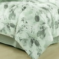 thumbnail image 4 of Chezmoi Collection Allery 7-Piece Floral Botanical Comforter Set Full, Floral Embroidery Multicolor Soft Pastel Green White Floral Leaves Printed Microfiber Lightweight Bedding Set, 4 of 9