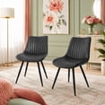 thumbnail image 2 of SUDICA Grey PU Leather Dining Chairs Set of 2, Upholstered Chairs with Metal Legs for Dining Room, 2 of 7