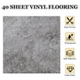 thumbnail image 5 of 40 Sheet Vinyl Flooring 12 x 12 Peel and Stick Floor Tile Waterproof Clearance Vinyl Floor Tiles Marble Grey Self Adhesive Floor Tiles Sticky Laminate Flooring for Bathroom Kitchen Basement RV, 5 of 14